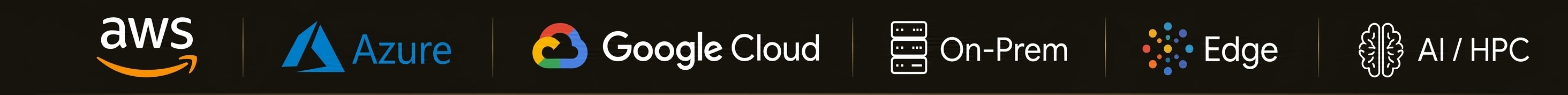 AWS, Azure, Google Cloud, On-Prem, Edge, AI/HPC
